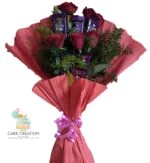 Red Rose & Chocolate Bouquet | Cake Creation | Cake Delivery Online | Bangalore’s Best Baker