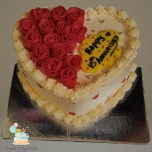 Heart Shape Anniversary Cake | Cake Creation | Cake Delivery Online | Bangalore’s Best Baker