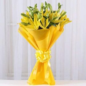 Lovely Asiatic Yellow Lilies | Cake Creation | Cake Delivery Online | Bangalore’s Best Baker