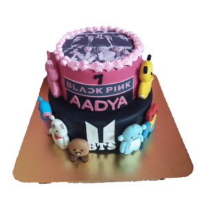 Black Pink Birthday Cake