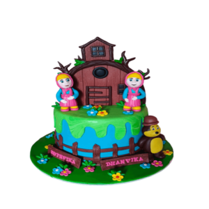 Masha Twin Birthday Cake